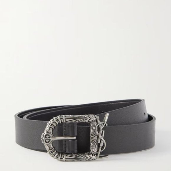 NEW SAINT LAURENT Women's Monogramme leather belt Dark Brown - Picture 4 of 8